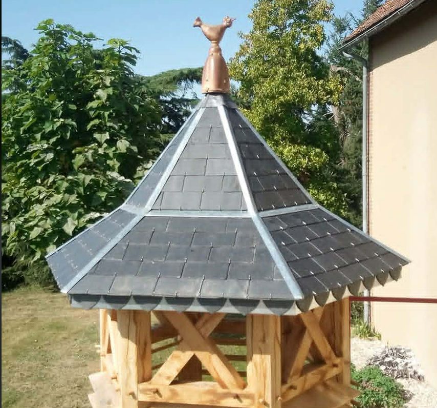 Kiosque de jardin couvert en ardoise